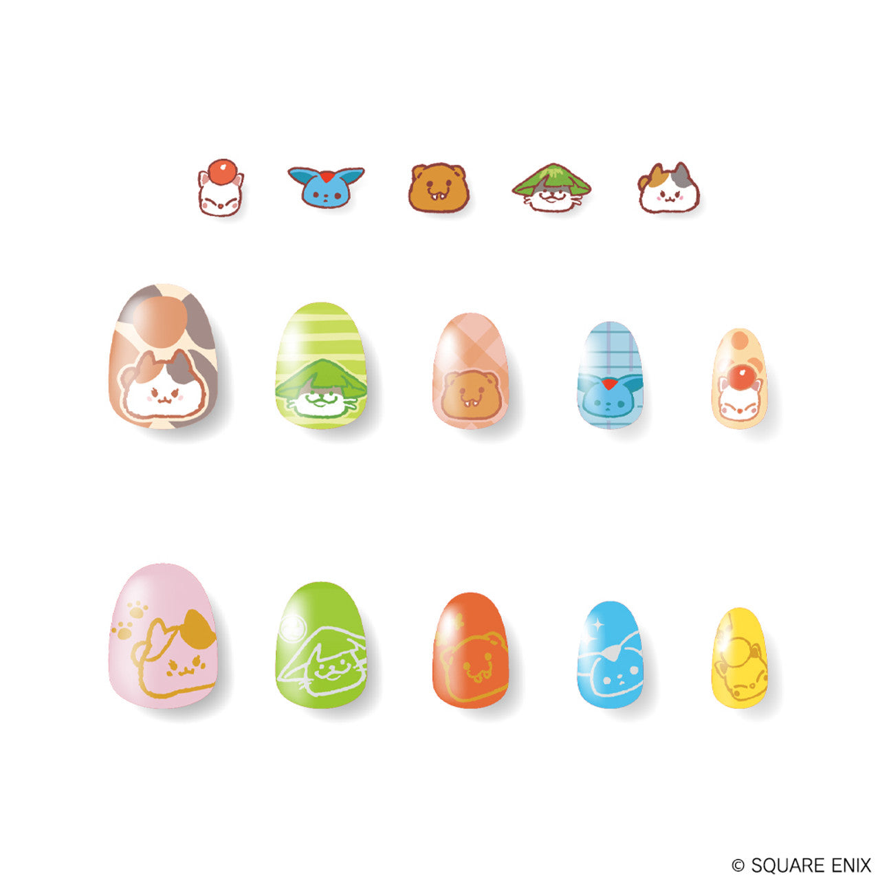 FINAL FANTASY XIV Nail Stickers Minion Doodles