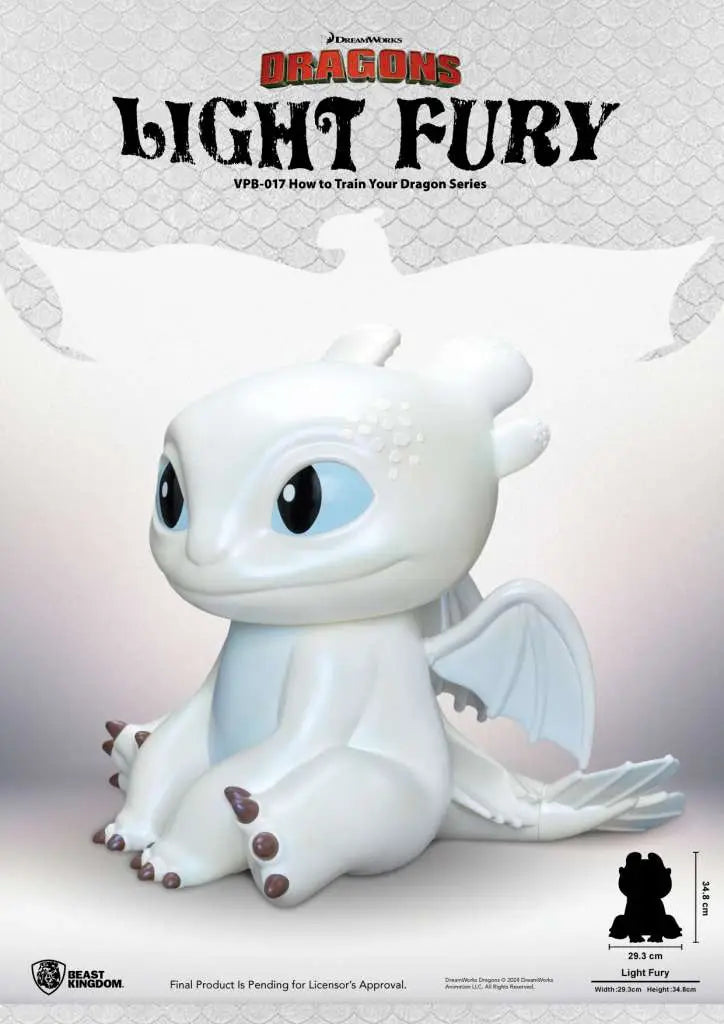 HOW TO TRAIN YOUR DRAGON LIGHT FURY SERIES VINYL MONEY BANK BEAST KINGDOM
