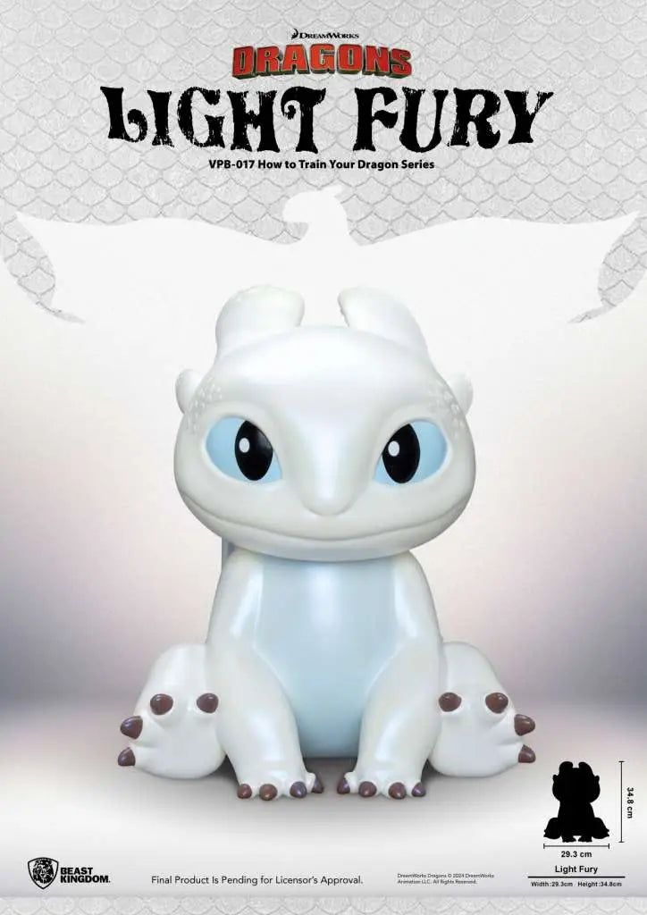 HOW TO TRAIN YOUR DRAGON LIGHT FURY SERIES VINYL MONEY BANK BEAST KINGDOM