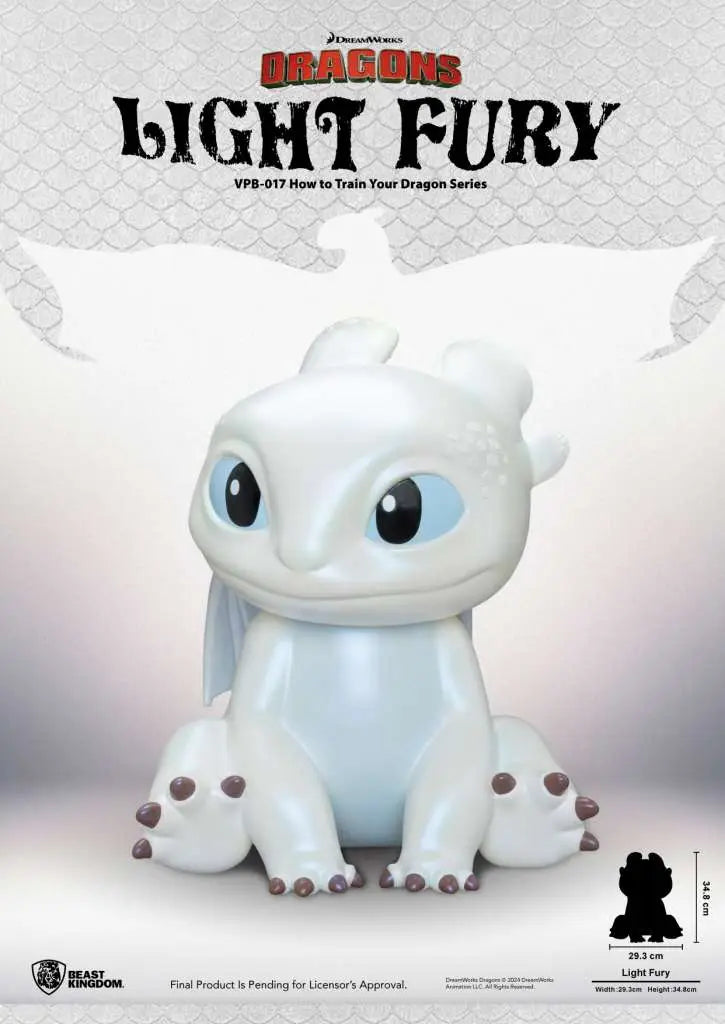 HOW TO TRAIN YOUR DRAGON LIGHT FURY SERIES VINYL MONEY BANK BEAST KINGDOM