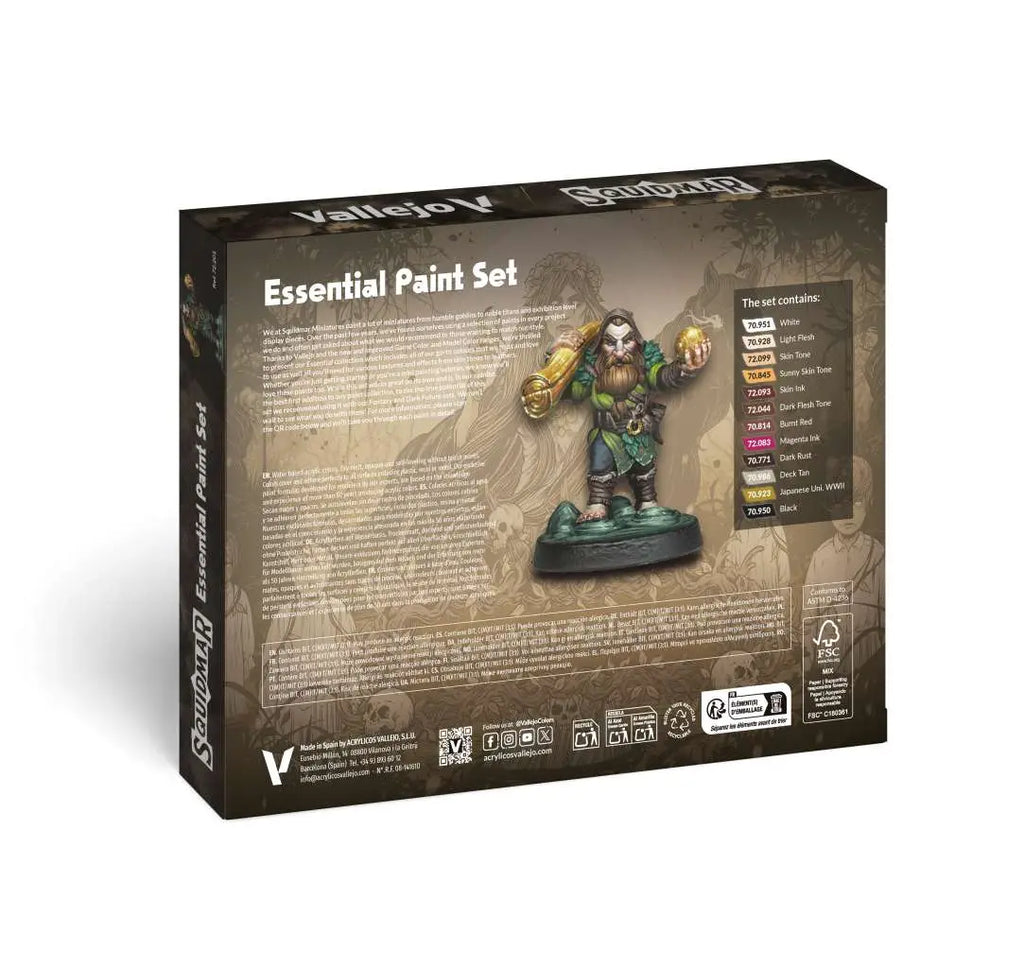 ESSENTIAL PAINT SET BY SQUIDMAR MINIATURES VALLEJO