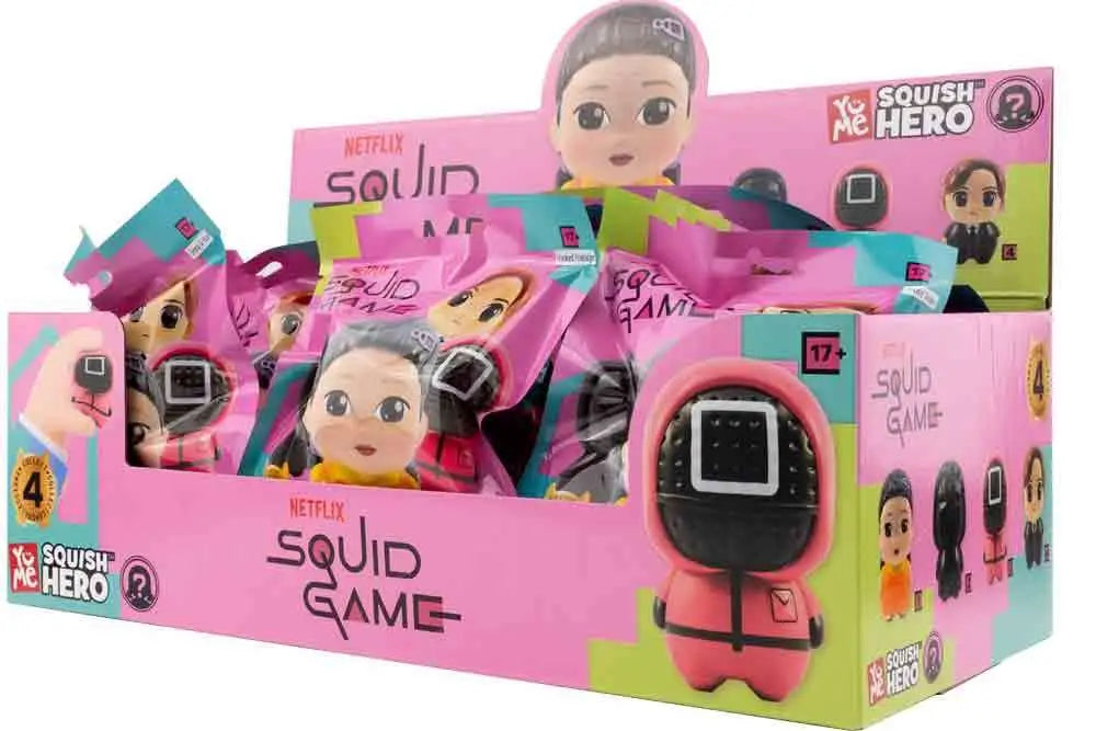 SQUID GAME FOAM SQUISHY BLIND BAGS COUNTER DISPLAY 12 UNITS YuMe
