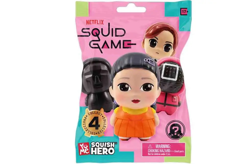 SQUID GAME FOAM SQUISHY BLIND BAGS COUNTER DISPLAY 12 UNITS YuMe