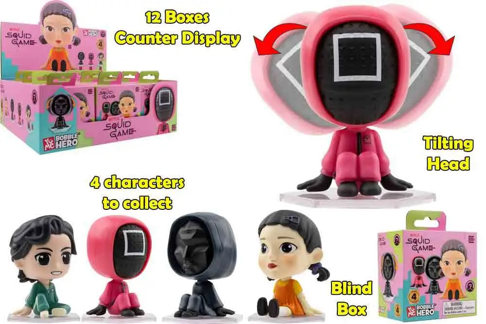 SQUID GAME BOBBLE HEAD BLIND BOXES COUNTER DISPLAY 12 UNITS YuMe