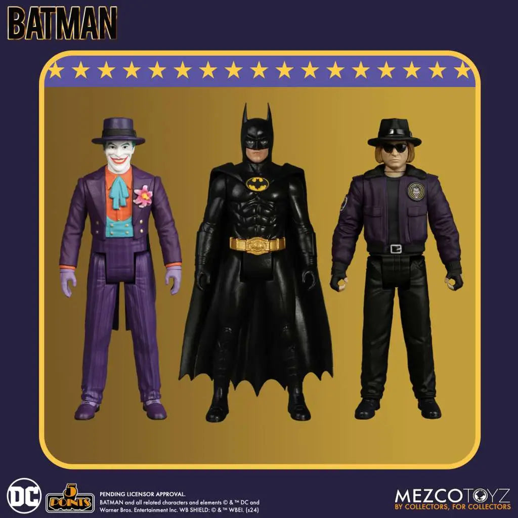 5 POINTS 1989 BATMAN SET (3) MEZCO TOYS