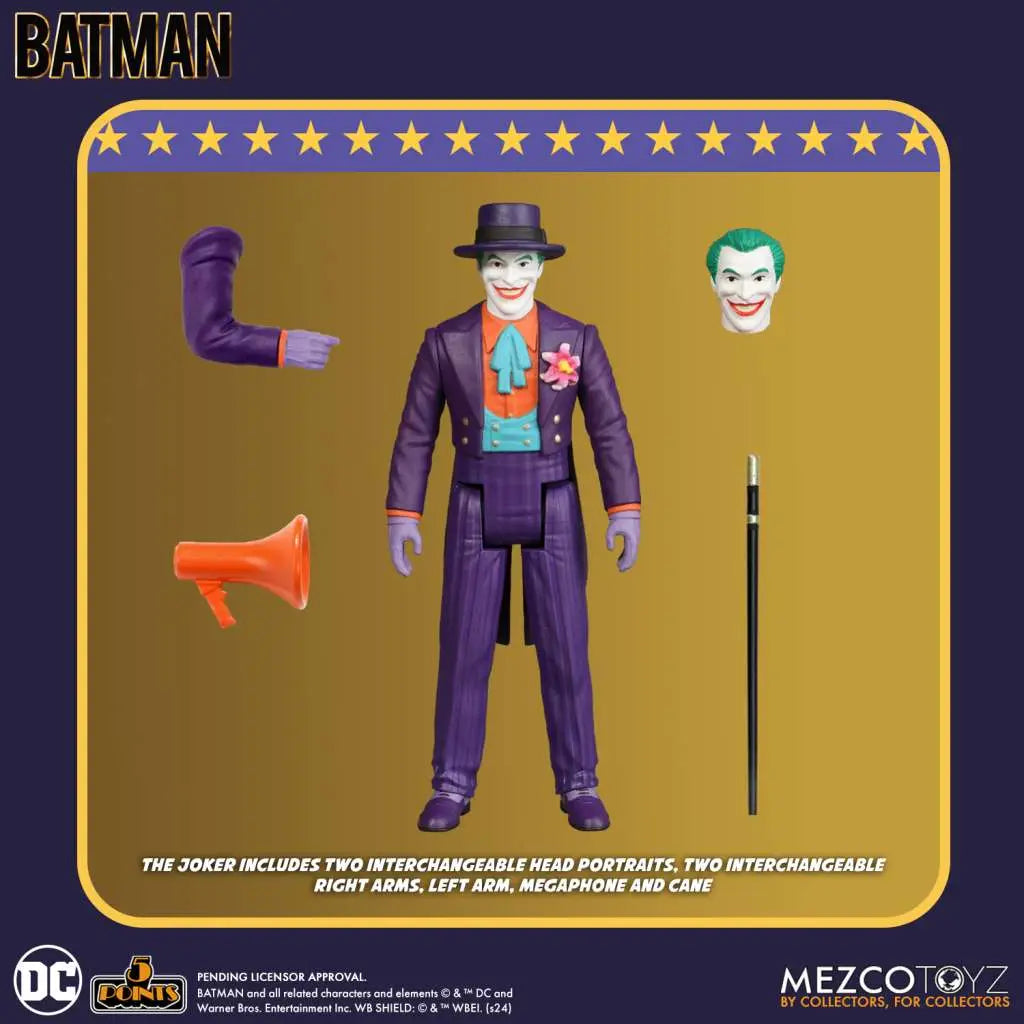 5 POINTS 1989 BATMAN SET (3) MEZCO TOYS