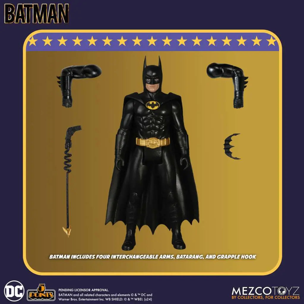 5 POINTS 1989 BATMAN SET (3) MEZCO TOYS