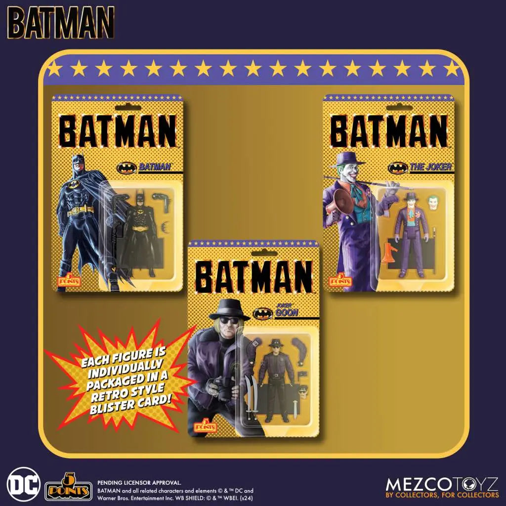 5 POINTS 1989 BATMAN SET (3) MEZCO TOYS