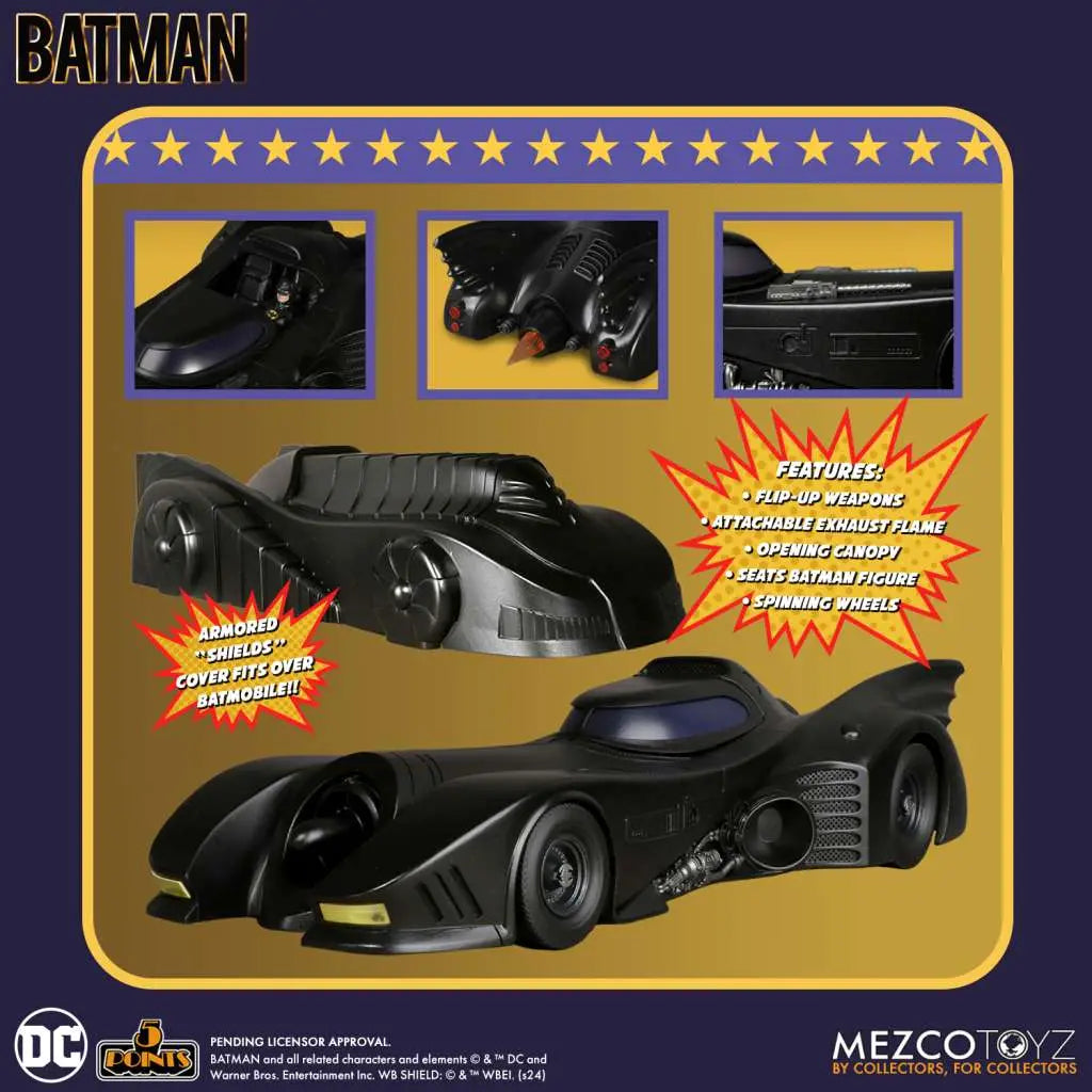 5 POINTS 1989 BATMAN BATMOBILE MEZCO TOYS