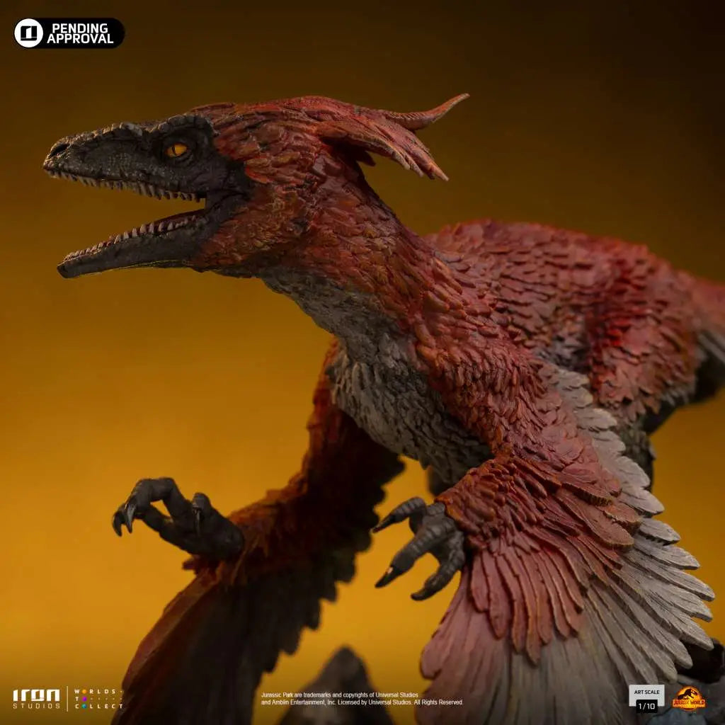 JURASSIC WORLD DOMINION PYRORAPTOR 1/10 STATUE IRON STUDIOS
