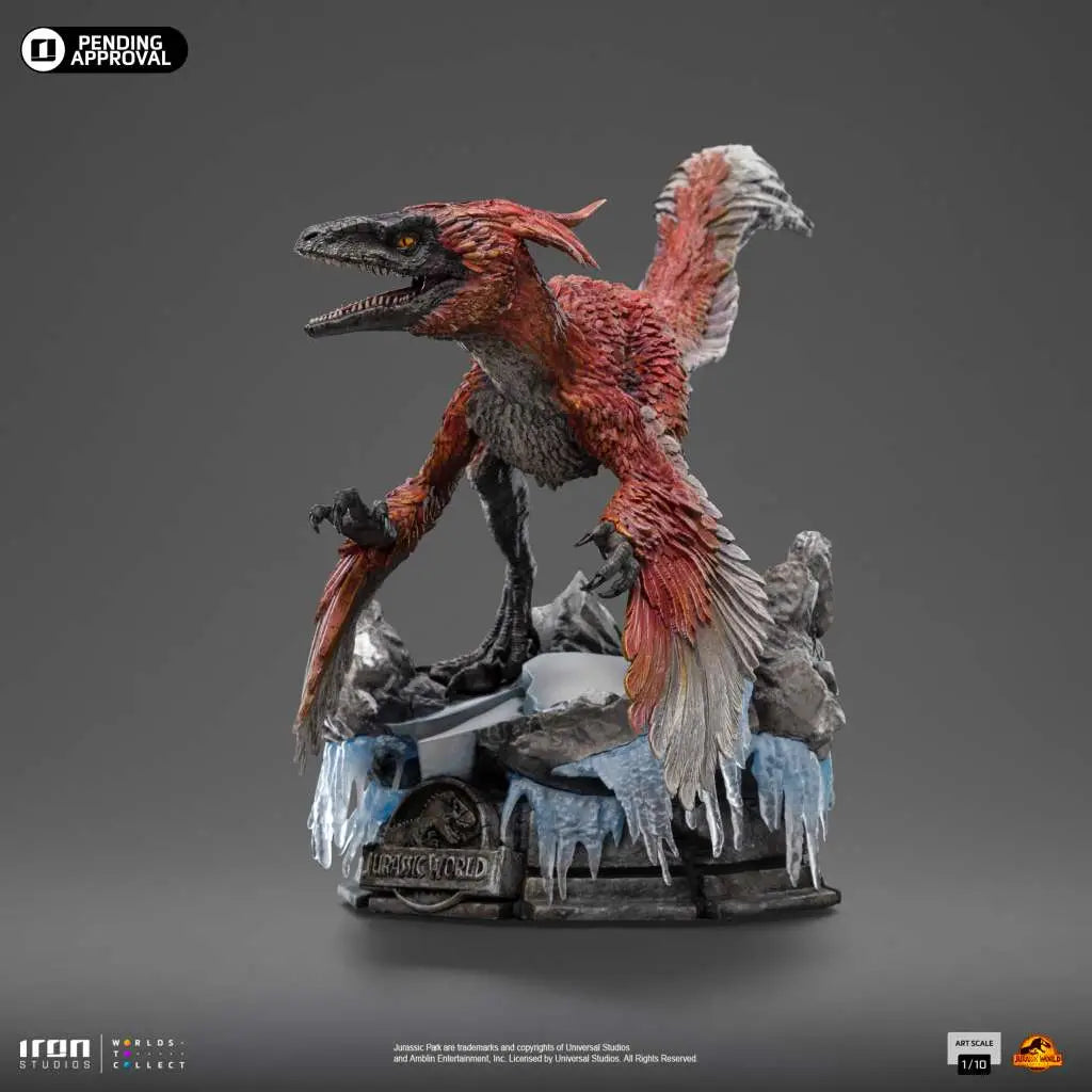 JURASSIC WORLD DOMINION PYRORAPTOR 1/10 STATUE IRON STUDIOS