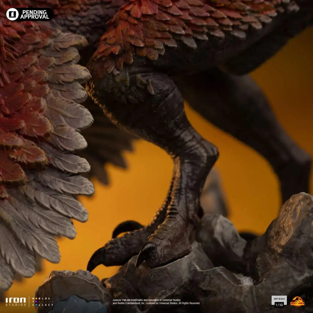 JURASSIC WORLD DOMINION PYRORAPTOR 1/10 STATUE IRON STUDIOS