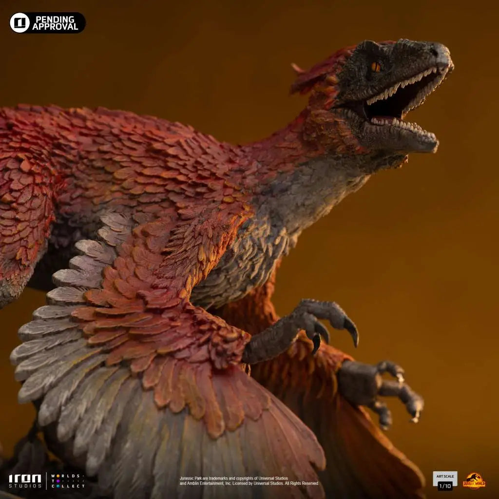 JURASSIC WORLD DOMINION PYRORAPTOR 1/10 STATUE IRON STUDIOS