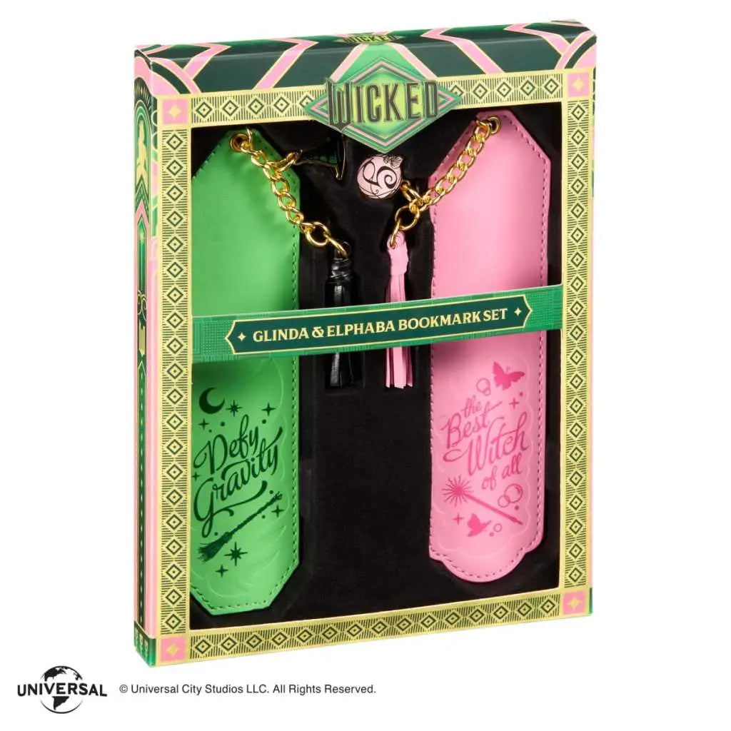 UNIVERSAL WICKED GLINDA AND ELPHABA BOOKMARK SET NOBLE COLLECTIONS