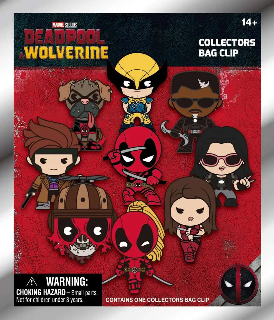 DEADPOOL MOVIE 3D BAG CLIP BLIND BOX DISPLAY 24 MONOGRAM