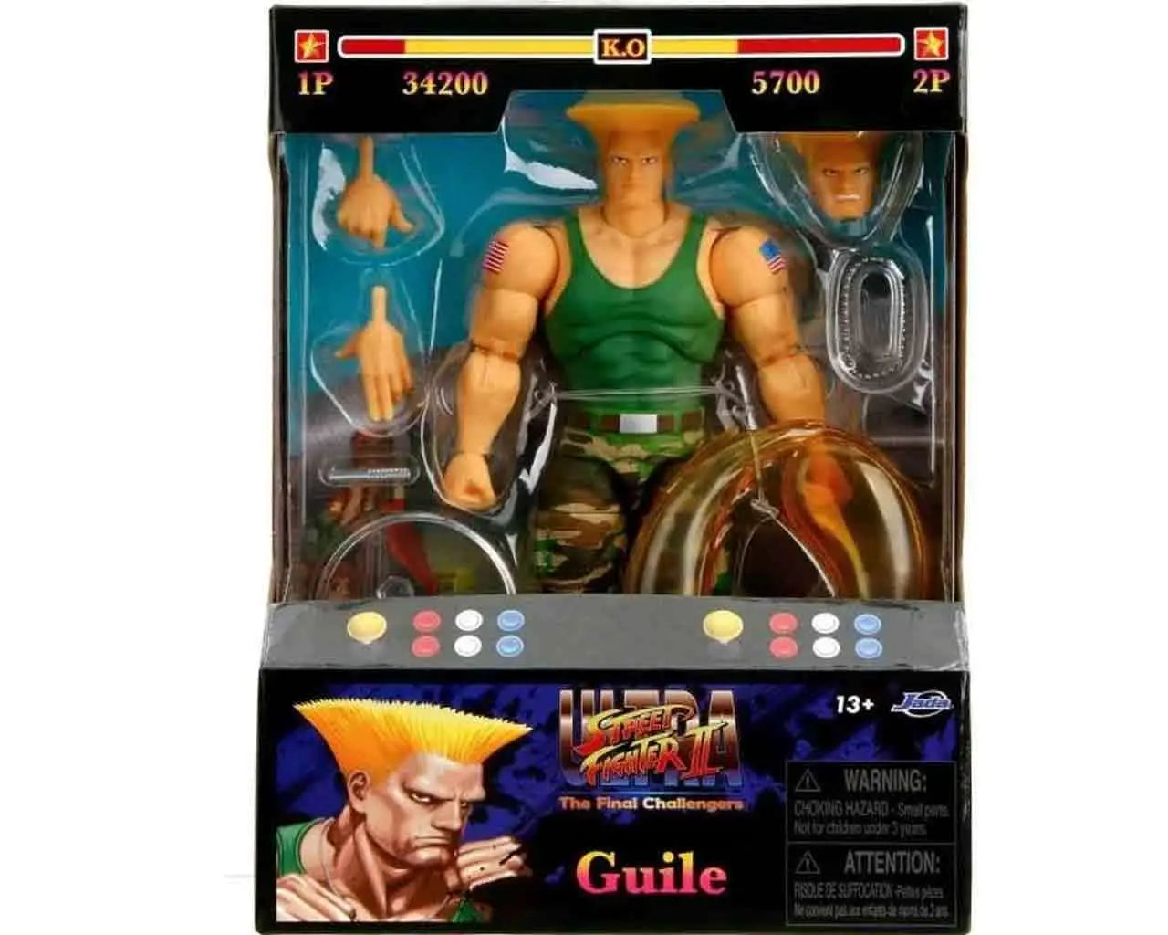 STREET FIGHTER 2 GUILE DE LUXE ACTION FIGURE SCALE 1 12 Jada Toys