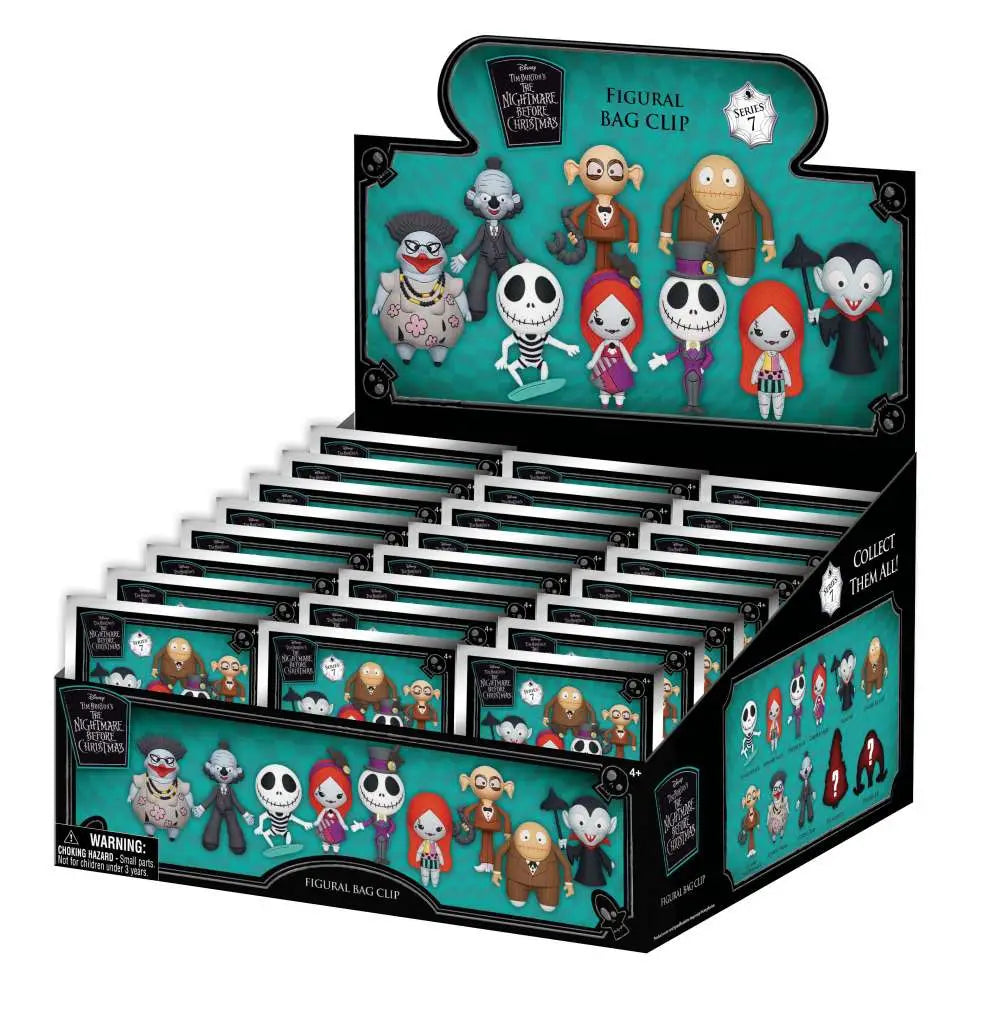 NIGHTMARE BEFORE CHRISTMAS BX S7 BAG CLIP BLIND BOX DISPLAY 24 MONOGRAM