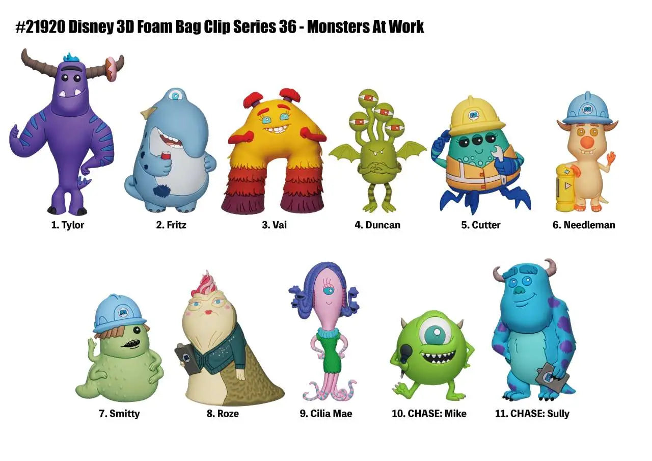 MONSTERS AT WORK BAG CLIP BLIND BOX DISPLAY 24 MONOGRAM