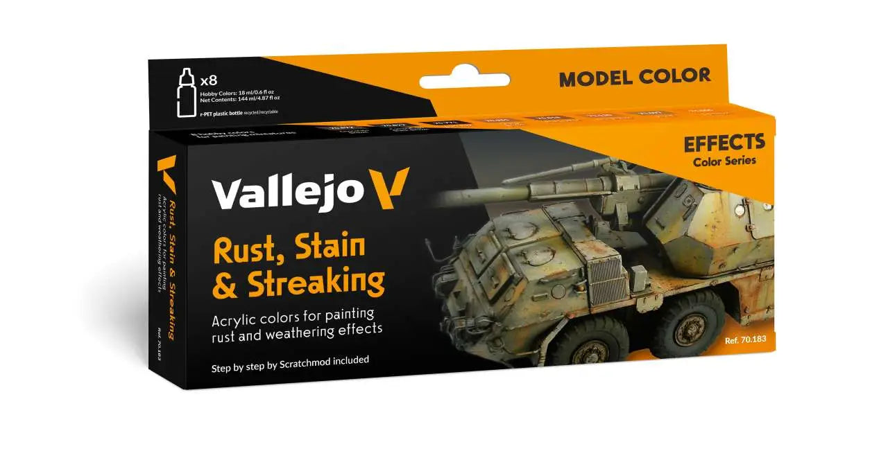 RUST STAIN AND STREAKING BY SCRATCHMOD MODEL COLOR SET 70183 VALLEJO