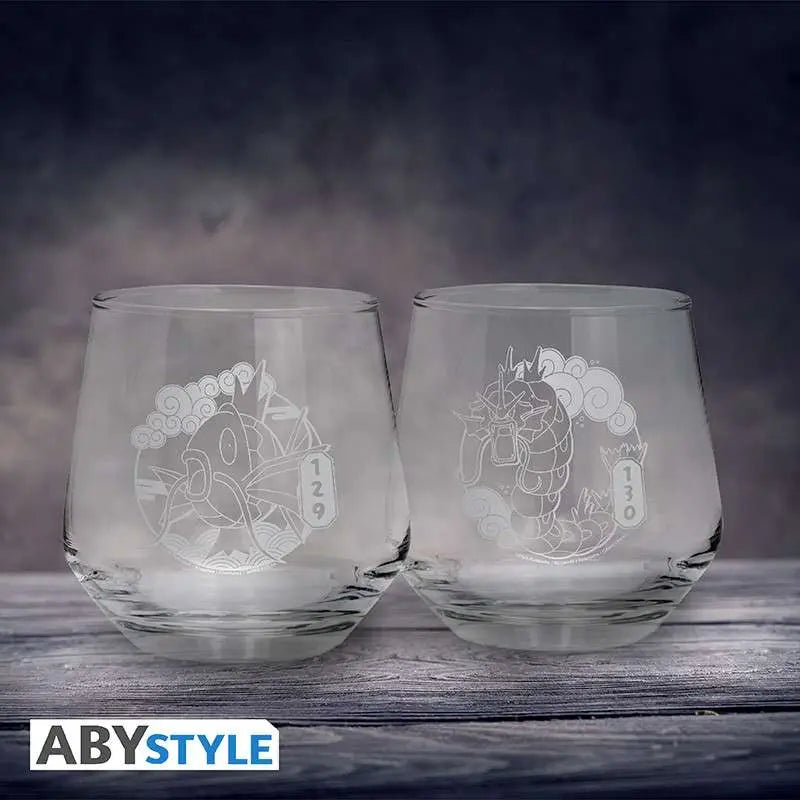 POKEMON MAGIKARP & GYARADOS GLASS SET 2 Abystyle Studio