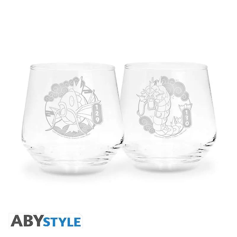 POKEMON MAGIKARP & GYARADOS GLASS SET 2 Abystyle Studio