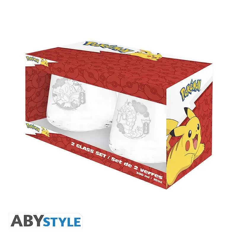 POKEMON MAGIKARP & GYARADOS GLASS SET 2 Abystyle Studio