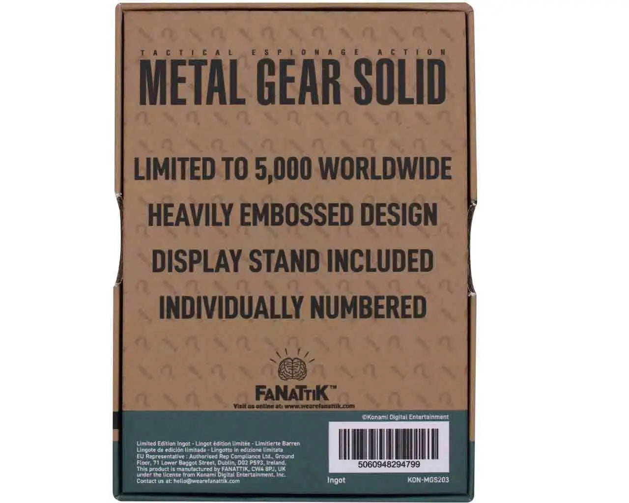 METAL GEAR SOLID 2 RAIDEN INGOT FANATTIK