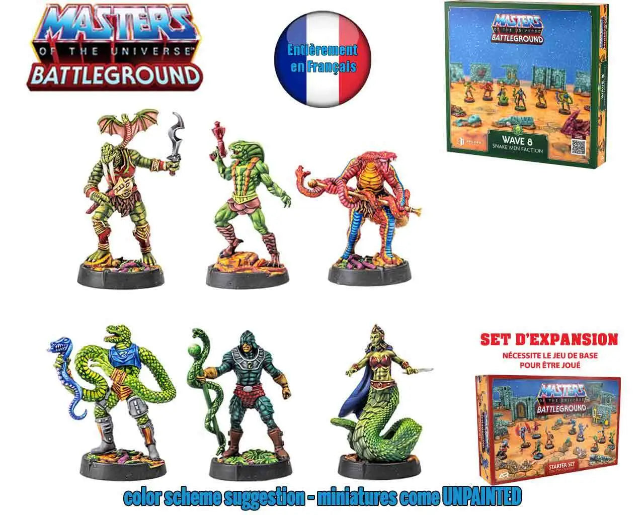 MASTERS OF THE UNIVERSE BATTLEGROUND WAVE 8 SNAKE MEN FACTION VERSION FRANCAISE ARCHON GAMES