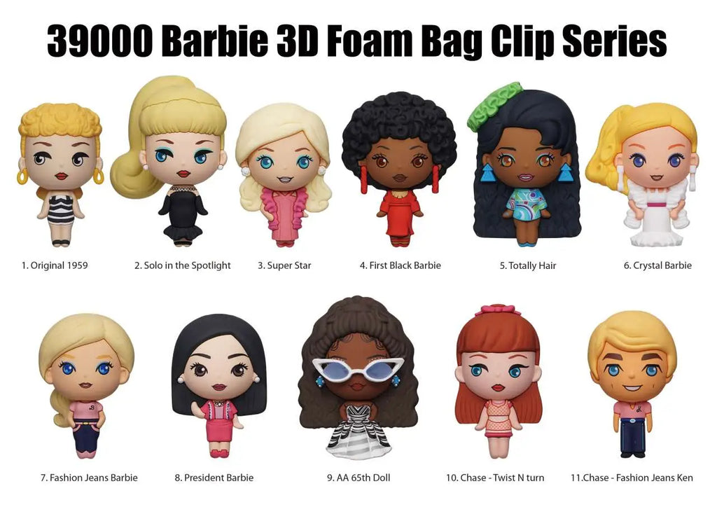 BARBIE S.1 3D BAG CLIP BLIND BOX DISPLAY 24 MONOGRAM