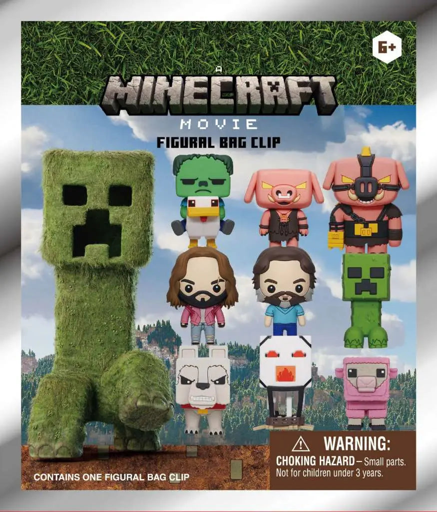 MINECRAFT MOVIE S.1 3D BAG CLIP BLIND BOX DISPLAY 24 MONOGRAM