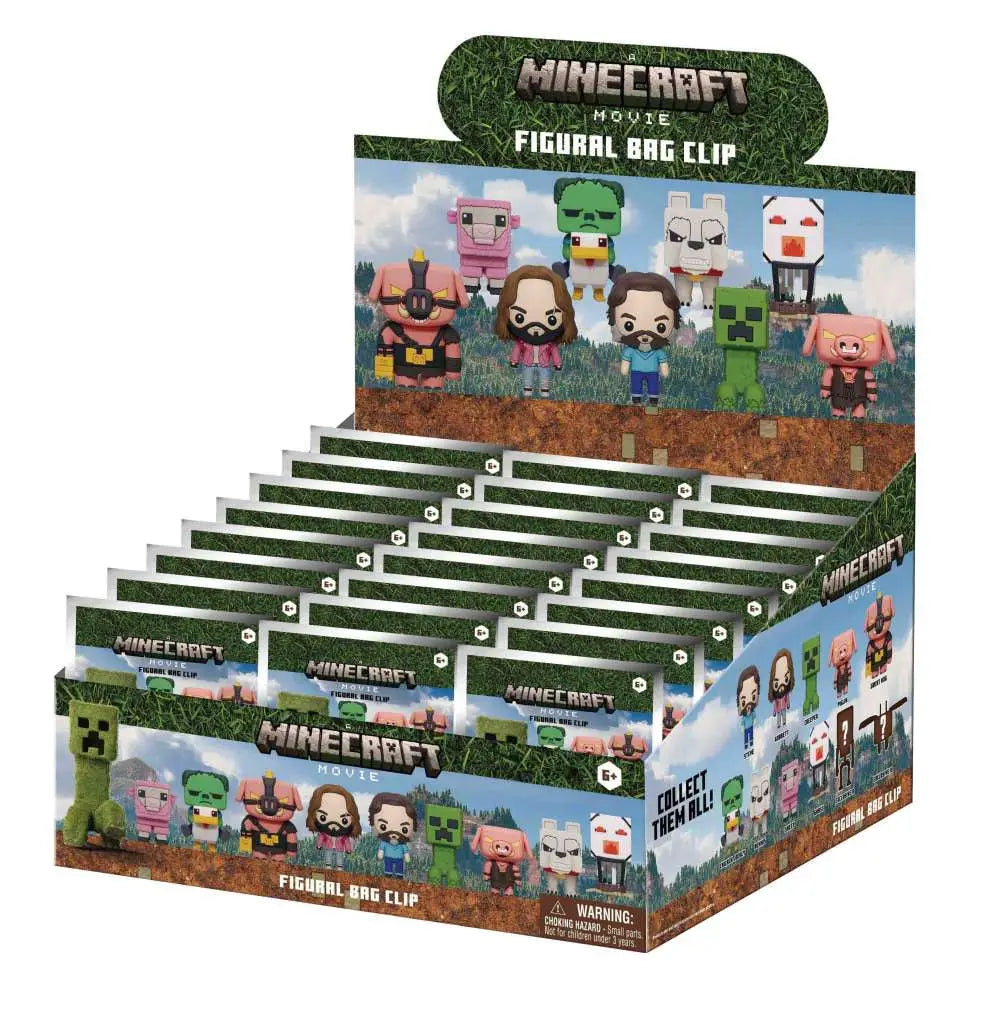 MINECRAFT MOVIE S.1 3D BAG CLIP BLIND BOX DISPLAY 24 MONOGRAM