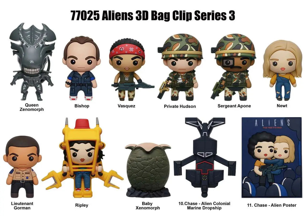 ALIENS S.3 3D BAG CLIP BLIND BOX DISPLAY 24 MONOGRAM