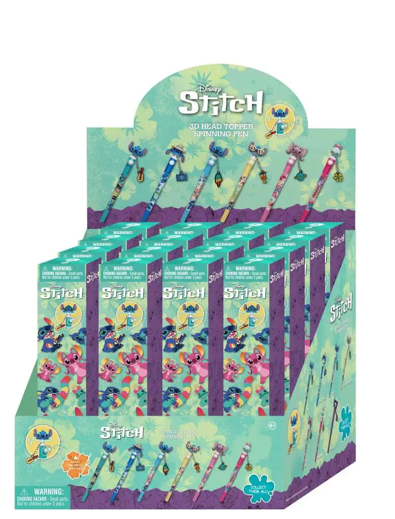 STITCH 3D HEAD TOP SPINNING PEN DISPLAY 16 MONOGRAM