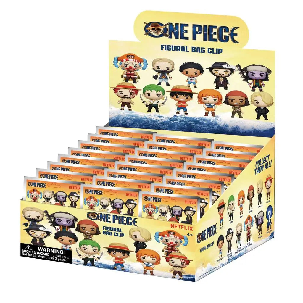 ONE PIECE NETFLIX SERIES 1 BAG CLIP BLIND BOX DISPLAY 24 MONOGRAM