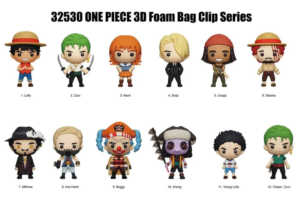 ONE PIECE NETFLIX SERIES 1 BAG CLIP BLIND BOX DISPLAY 24 MONOGRAM
