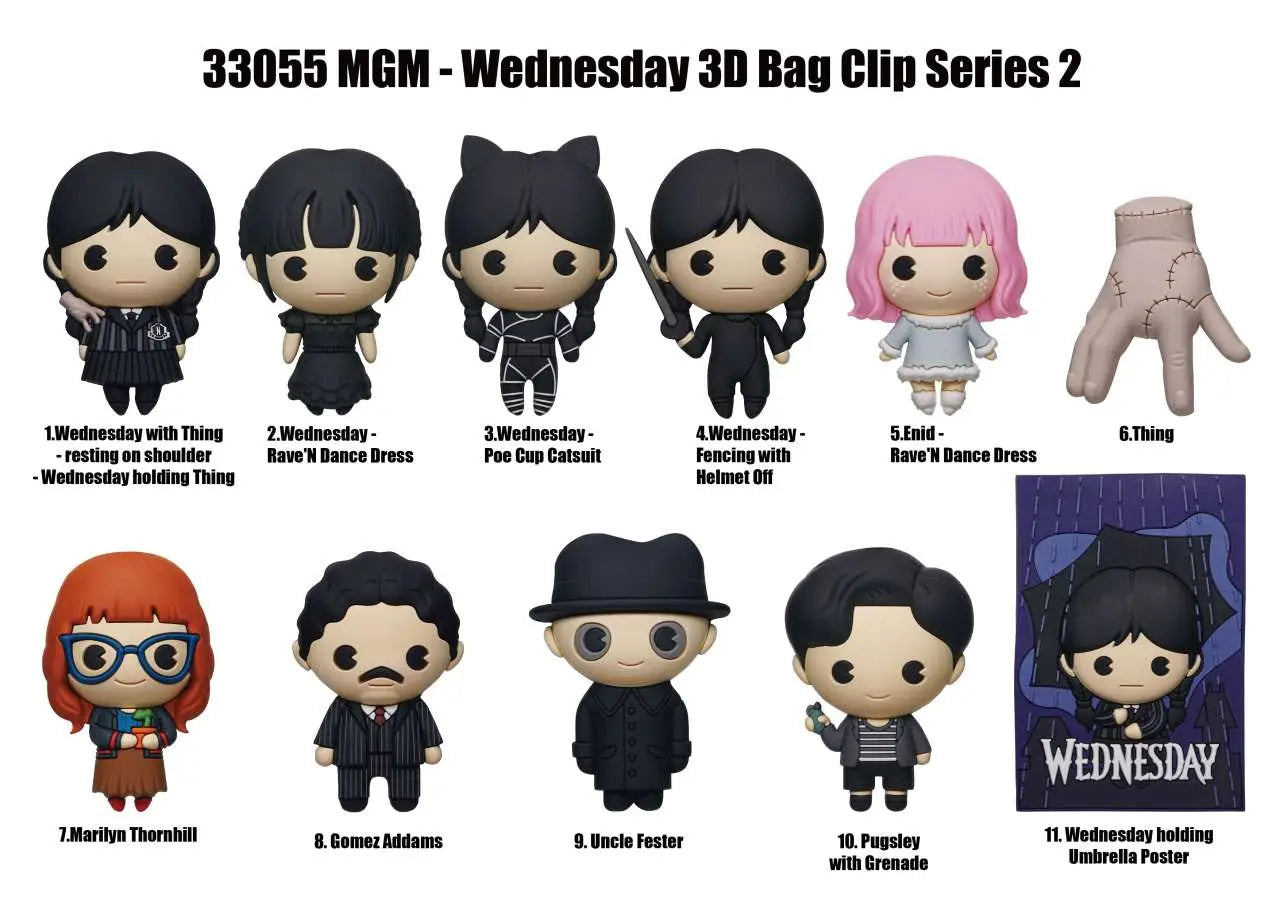WEDNESDAY S2 BAG CLIP BLIND BOX DISPLAY 24 MONOGRAM
