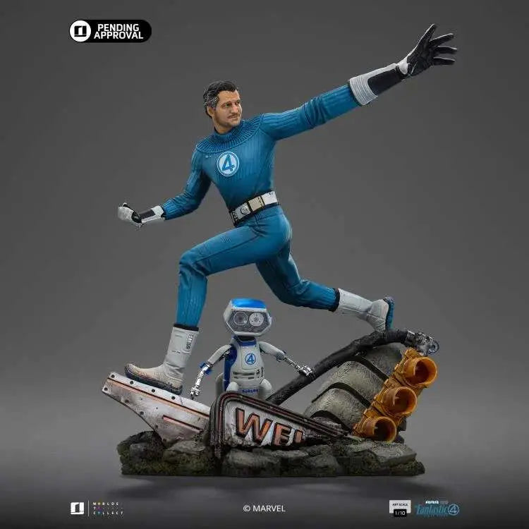 FANTASTIC FOUR FIRST STEPS MR. FANTASTIC AND H.E.R.B.I.E 1/10 STATUE IRON STUDIOS