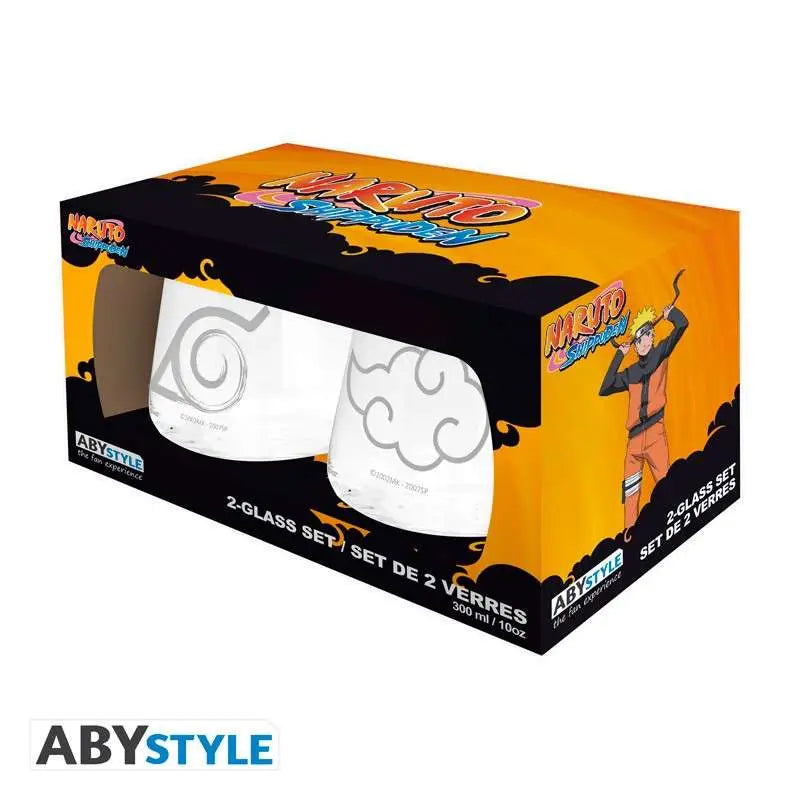 NARUTO SHIPPUDEN KONOHA & AKATSUKI GIFT SET GLASS Abystyle Studio