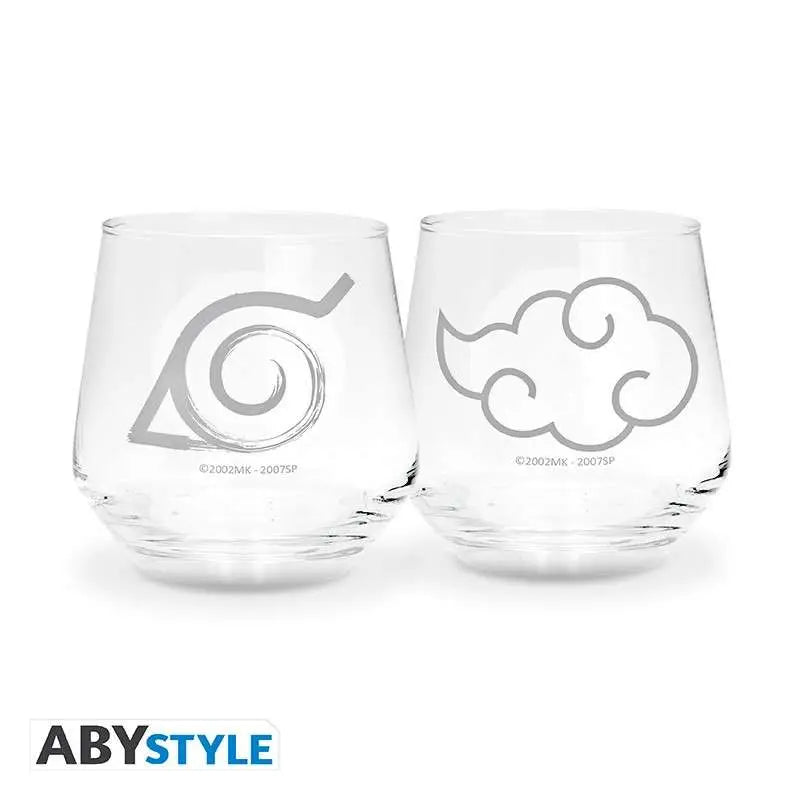 NARUTO SHIPPUDEN KONOHA & AKATSUKI GIFT SET GLASS Abystyle Studio