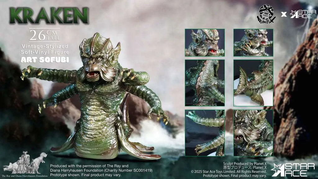 RAY HARRYHAUSEN KRAKEN VINTAGE-STYLIZED SOFT-VINYL STATUE STAR ACE