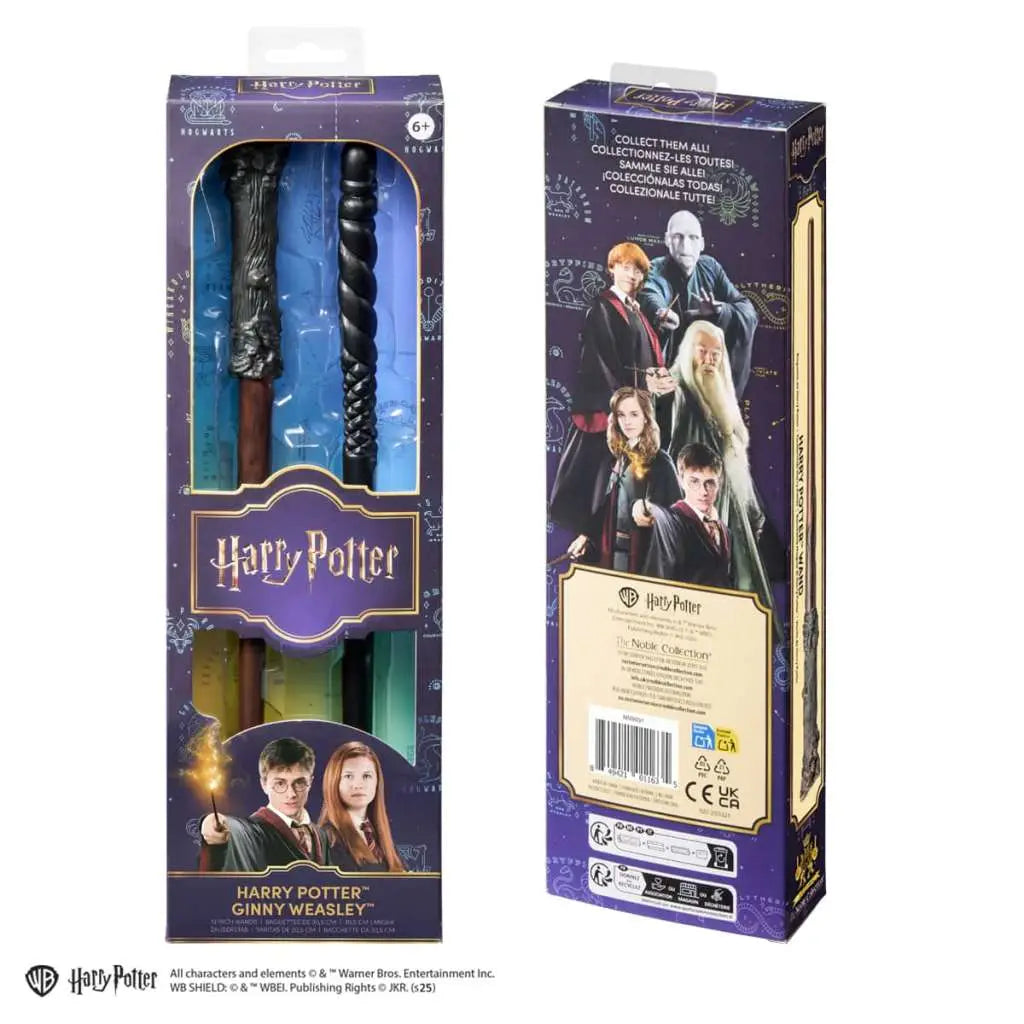 HARRY POTTER AND GINNY WEASLEY ROLE PLAY PVC 2PACK WANDS NOBLE COLLECTIONS