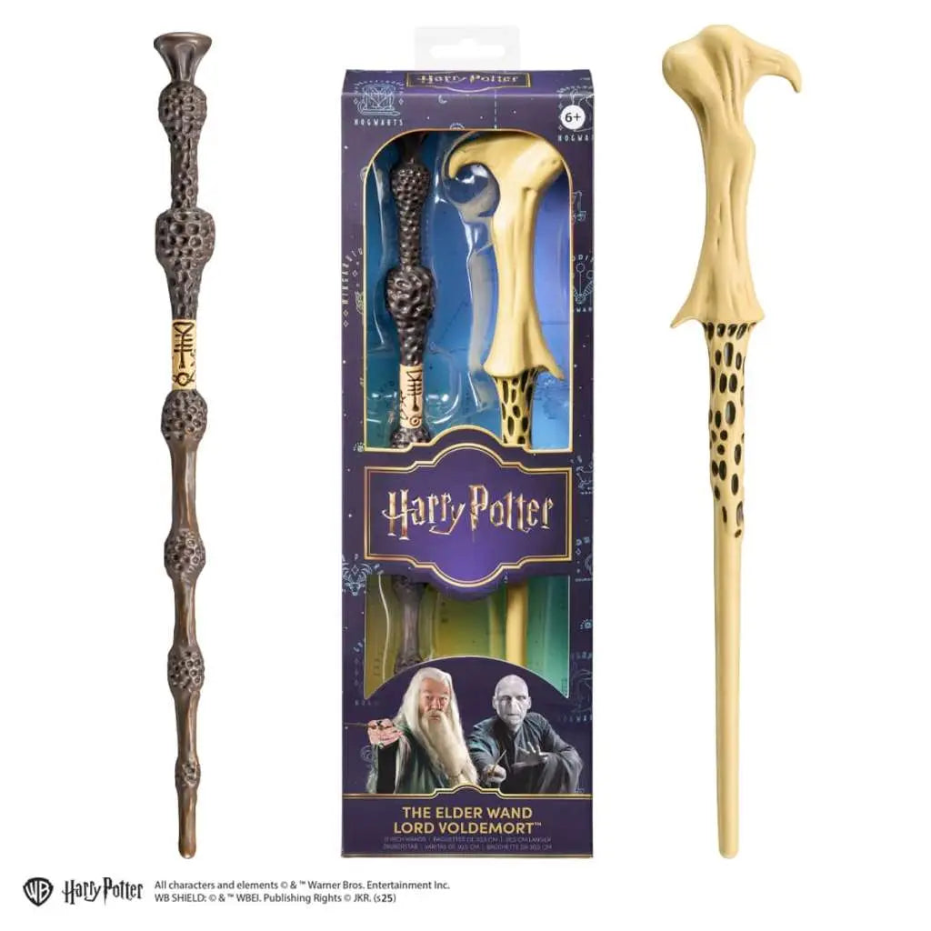 HARRY POTTER THE ELDER AND LORD VOLDEMORT ROLE PLAY PVC 2 PACK WANDS NOBLE COLLECTIONS