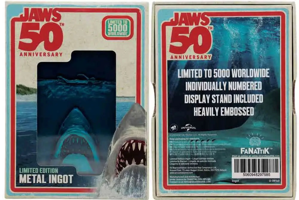 JAWS 50TH ANNIVERSARY MOVIE POSTER INGOT FANATTIK