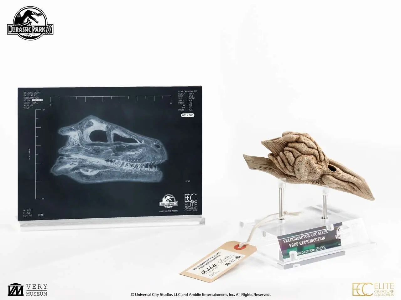 JURASSIC PARK 3 VELOCIRAPTOR RESONATING CHAMBER PROP REPLICA ELITE CREATURE COLLECTIBLES