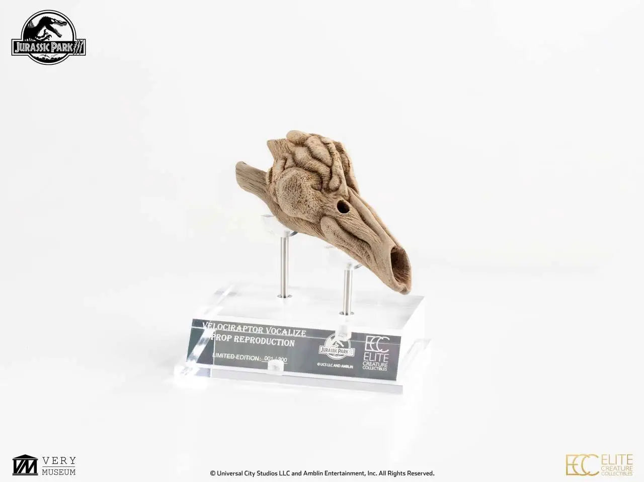 JURASSIC PARK 3 VELOCIRAPTOR RESONATING CHAMBER PROP REPLICA ELITE CREATURE COLLECTIBLES