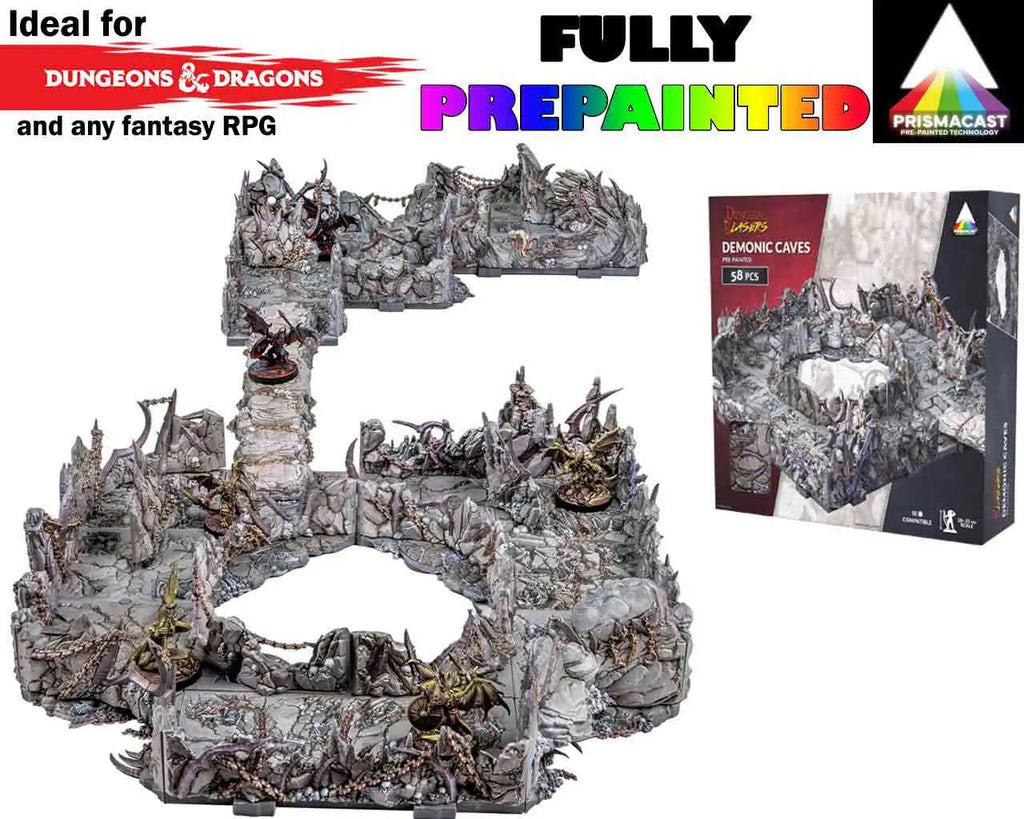 DUNGEONS & LASERS DEMONIC CAVES PRISMACAST PRE PAINTED TERRAINS ARCHON GAMES
