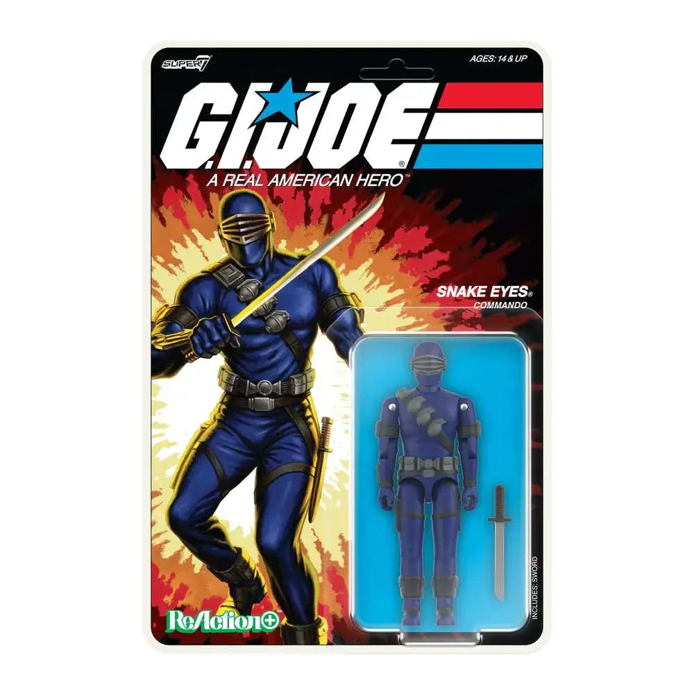 G.I. JOE W03 SNAKE EYES CARTOON REACTION+ FIGURE SUPER 7