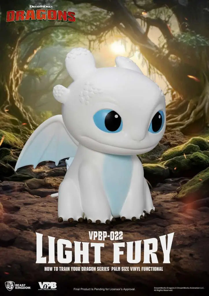 HOW TRAIN YOUR DRAGON LIGHT FURY PALM SIZE VINYL BANK BEAST KINGDOM