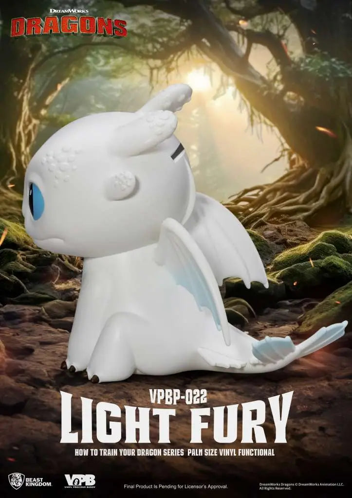 HOW TRAIN YOUR DRAGON LIGHT FURY PALM SIZE VINYL BANK BEAST KINGDOM