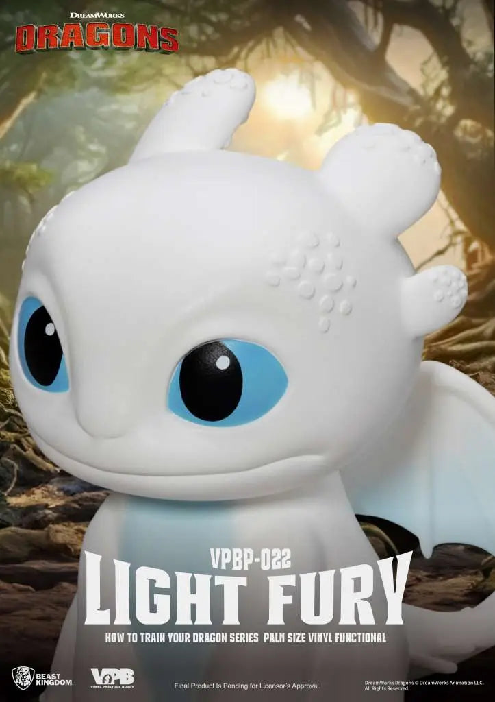 HOW TRAIN YOUR DRAGON LIGHT FURY PALM SIZE VINYL BANK BEAST KINGDOM